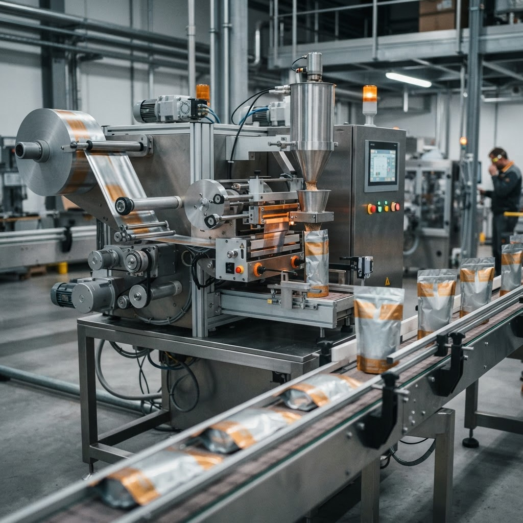 Cutting changeover time on pouch packing lines